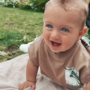 Alexandria DeBerry Instagram - BEAUX DIESEL months 6   7 ⚡️ (swipe for the cutest lil sushi roll in his new fit 🎎)

officially 7 months today & has: 
🇯🇵 moved to a new country   got his 1st passport stamp 
✈️ taken his 1st flight / taxi ride / train
🍓 started food & is a big fan of strawberries   sweet potato 
⚾️ attended his 1st baseball game (go @yomiuri.giants )
🦷 had 2 bottom teeth poke through
💪🏼 can hold a plank   starting to crawl
👀 has lashes a girl can only dream of
😁 thinks his daddy is hysterical
📸 loves the attention he gets from sweet strangers when out   about here

#babymilestones #6monthsold #7monthsold #beauxdiesel #babybeede2022 #babyfever #blueeyedboy #babyboystyle