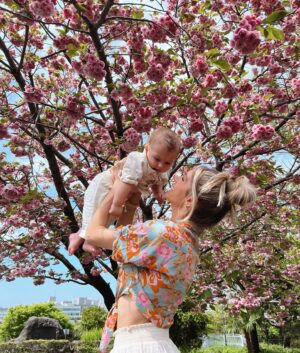 Alexandria DeBerry Instagram - one year ago 🌸 
church, cherry blossoms,   strolling the Meguro river with my boys. 

I remember being anxious to be living half way across the world with a 6 month old, in a foreign country where I don’t speak the language or know anyone… but it ended up being one of the most unbelievable experiences of our lives. 

this was our first week in Japan & Beaux’s 1st time in church.  Seeing people from all over coming together to worship God together in both English & Japanese was incredible   so so special. 

I had been disappointed that our trip had gotten pushed so we had missed peak cherry blossom season.. but after walking out of service that day, we found this beautiful area in full bloom, bursting pink! 
it felt like a little God smile telling me everything was going to work out just fine 🫶🏼

Trusting where God leads is always an adventure… my hope is to hand over my own plans   doubts & bravely follow wherever He guides! I’ll be sure to have my Google Translate app ready too, just in case 😜🌎💮