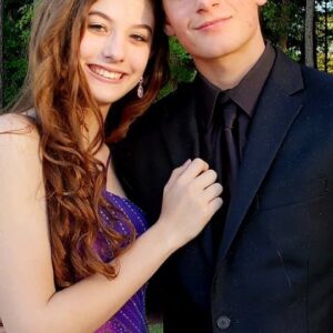 Alexis Arnold Instagram - Had a blast at Prom this weekend! It was a magical wonderland. 💜💜💜
#prom #purple #dress #blacksuit #💜💜💜