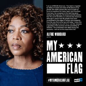 Alfre Woodard Instagram - Declare your independence from this Never-Ending-Disaster, the Trump administration! Join us for a truly American, rousing, rebellious, celebratory @joebiden fundraiser! Register to vote here and at the link in my bio: https://moveon.org/alfrewoodardvote @moveon #myamericanflag