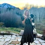 Ali Larter Instagram - How did you know to match my dress to my new puppy? Loving your gorgeous Sun Valley dress- Thank you! @katherineschwarzenegger @cleobella