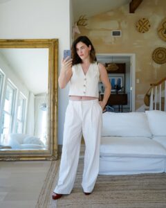 Ali Tate Cutler Instagram - Comment LINK to get my fits straight to your DM 🔥🥐⬇️ One month in my favorite city of Austin, Tx wearing my French faves @sezane #sezanepartner