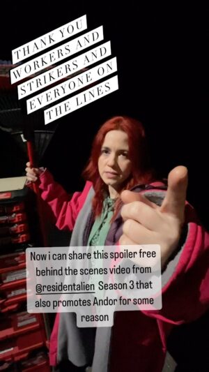 Alice Wetterlund Instagram - Everyone who showed up and everyone who honked and everyone who cheered us on, thank you. And thank you especially to IATSE and the other unions who showed up for us. People who actually work for a living can change the world and people who live off our labor are frightened by that and they should be.