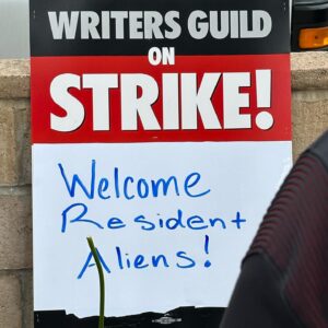 Alice Wetterlund Instagram - @residentalien supporting the writers strike ft. BRIDGET