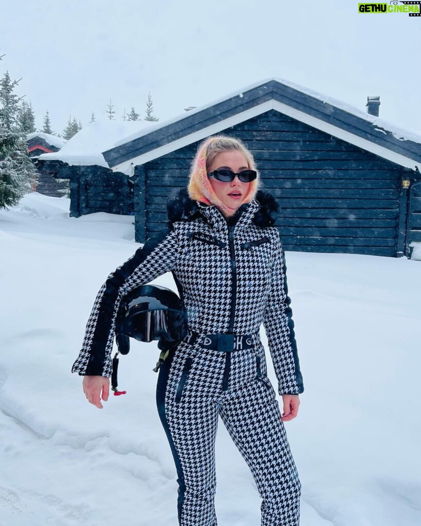 Alicia Agneson Instagram - Love at frost sight ❄️ can’t cope with Rosewoods little snow outfit 🐾 ( also can I just get to play next female James Bond and wear this outfit in a scene? Thank you)