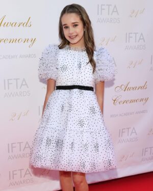 Alisha Weir Instagram - IFTA awards 24 ✨🤍
I was so excited to present two Awards at the IFTAs this year! Tune in tonight RTE2 at 9.35pm. Thank you so much for inviting me @universal_irl and @iftaacademy 
I had such a special night!!! Congratulations to all the nominees and Winners. 🖤