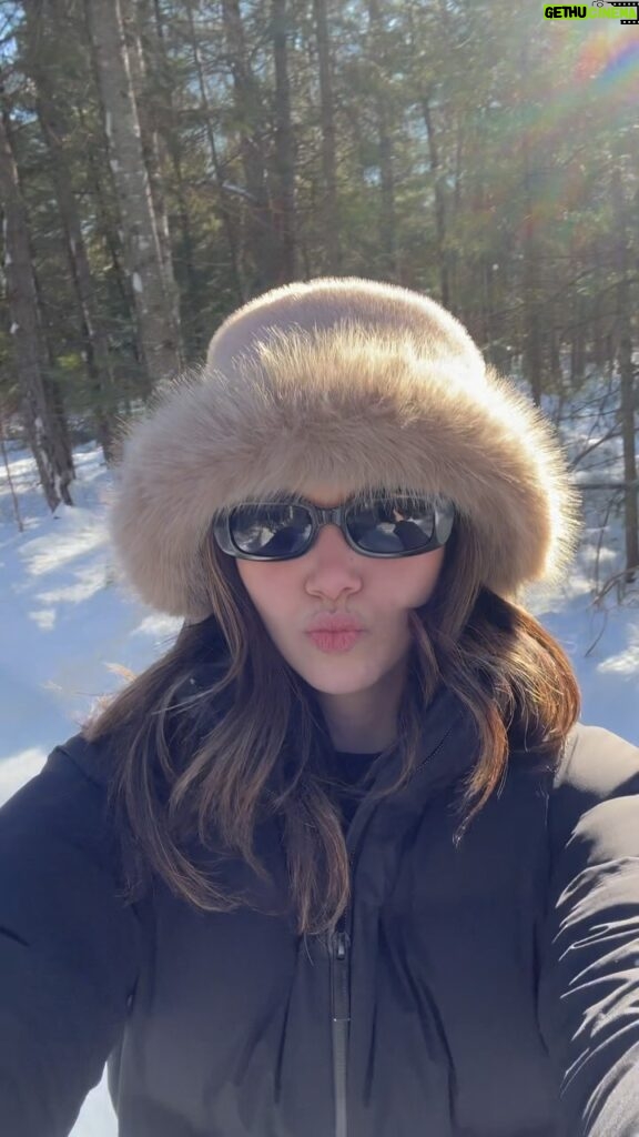 Alisha Newton Instagram - girly little winter excursion ☺️🎀✨⛸️❄️ this skating trail was so beautiful, we had so much fun! 🥹 it’s a Canadian girl winter ;) #muskoka #arrowheadprovincialpark