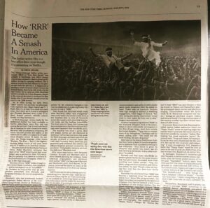 Alison Doody Instagram - The New York Times and RRR on  Monday 8th August 2022