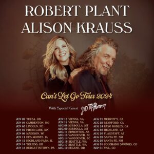 Alison Krauss Instagram - @robertplantofficial & Alison are hitting the road again this summer. Tickets for the ‘Can’t Let Go’ 2024 tour will be on sale this Friday, February 16 at plantkrauss.com. Mark your calendar for 10am local time. #PlantKraussTour #CantLetGo #Live