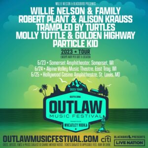 Alison Krauss Instagram - @robertplantofficial and Alison are kicking off the 2023 Outlaw Music Festival Tour this Friday, June 23rd at @somersetamp in Somerset, WI with @willienelsonofficial @tbtduluth @mollytuttle and @particlekid. Come celebrate Willie’s 90th. They will be heading to @alpinevalleytheatre on Sat 6/24 and @hollywoodampstl on 6/25. More info at @outlawmusicfestival #outlawmusicfestival @blackbird_presents
