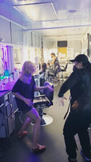 Alison Pill Instagram - Sometimes we have to disco at work.  Immense thanks to @tinoweeno for being one of the greatest people I know, and for keeping Jurati’s space perm looking fresh.  Also to Sheila for her cinematography and spirit.  We were so lucky to have an incredible crew of people working on #picard and I’m so grateful to each of them.