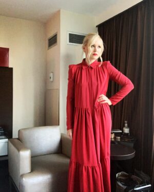 Alison Pill Instagram - Tonight we got to share All My Puny Sorrows with the world.  Mike McGowan directed, @sarahgadon and #marewinningham and @thealymawji act their faces off, @danielgrant_dp made some beautiful pictures, and it’s based on the most glorious book by #miriamtoews .  So I got dressed up in a number by @ryanrocheny and @simoneotis and @the.topknot made me fancy.  Then Miriam and I got to finally meet in person and it was magical.  It feels miraculous to be around humans again in a theatre (masked and tested and vaccinated), and sharing the work we created last year. So thank you to @tiff_net for the wonderful evening.