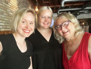 Alison Pill Instagram - Me and @katherinepill got to celebrate our mum’s birthday all together for the first time in forever.  There were poolside hangs, shuffleboard (is it the greatest game ever invented? Yes. Yes it is), the new Factory studio spaces (@fairgroundsstpete was closed today but the space looks awesome), and the most EXTRAORDINARY show of @gioswaby works at #stpetemfa So proud of my sister’s work on the show, more on the show itself in another post because it needs a separate essay.  Anyway.  Grateful for family time, good food, and great art.
