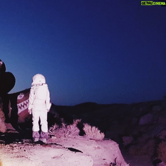 Alison Sudol Instagram - still from the archives - on location for the moon video directed by me shot by @samuelaaronbennett with @estuary_artists in the California desert with a bear flashlight, pink gels, duct tape and a space suit 2017