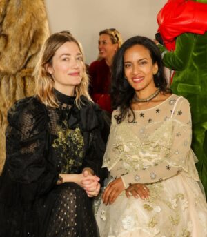 Alison Sudol Instagram - I’ve felt so far from the world of fashion for some time now (anything I wear is usually covered in banana/mud/snot/milk so nice things are out) but @bora_aksu is a dear friend and he and my lovely @leithclark always include me.  It was such a treat for my eyes, mind, and soul to be drenched in the beauty and creativity of this world. Layers of textures, lovingly draped glimmering tactile gossamer magic, so flattering to the female form. Once again, I am awestruck to witness the magnitude of creativity, hard work and skill that goes into making so many wonderful things. And to get to sit next to the magnificent @anoushkashankarofficial 🤍🤍🤍 plus in true bora family form, I was able to bring baby with me. Thank you again, dear @bora_aksu and @leithclark 🤍🤍🤍 📷 Dave Benett