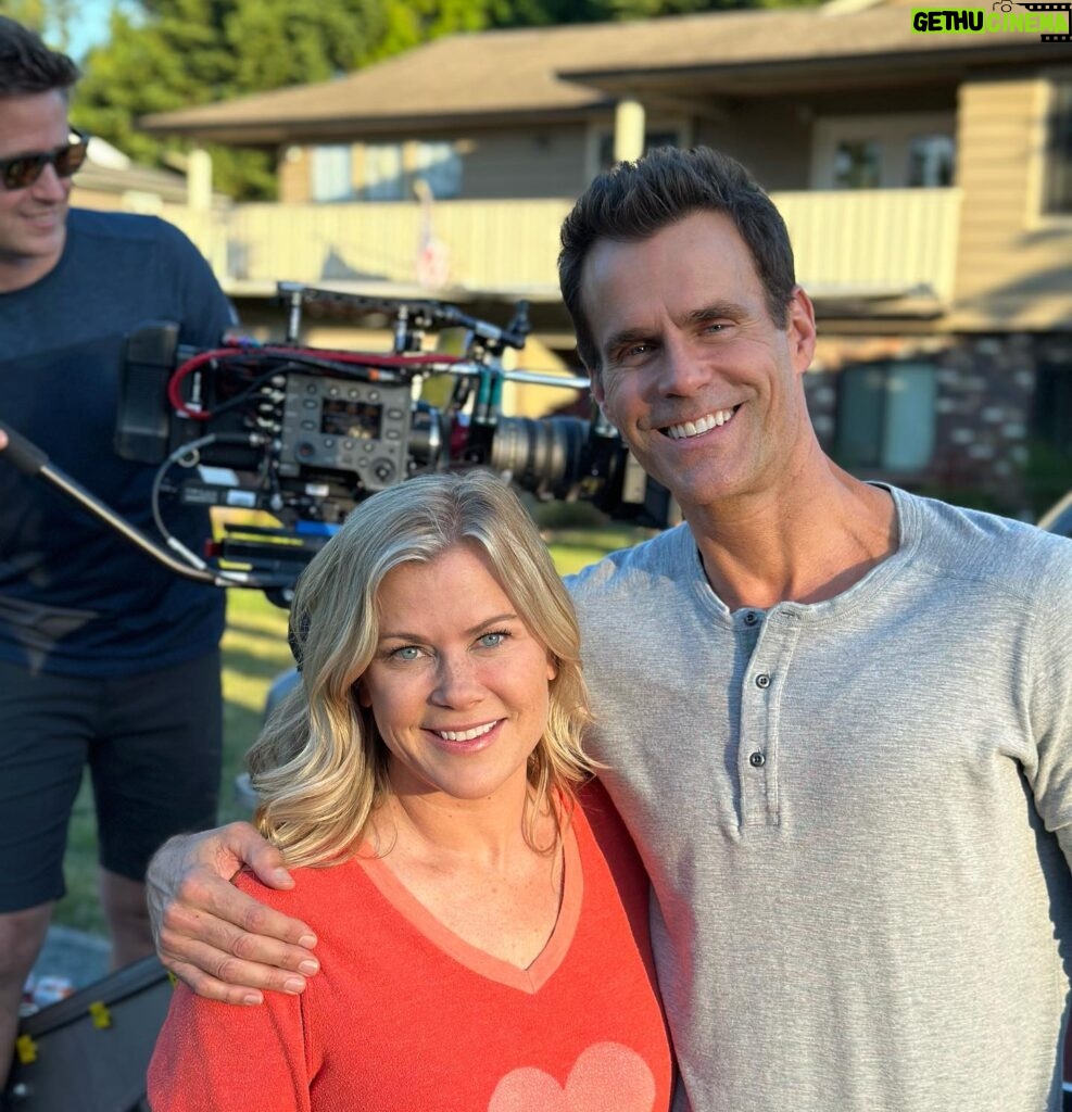 Alison Sweeney Instagram - Here we go again!! Back on set filming another #HannahSwensen with my friend @cameronmathison !! #setlife 🎥