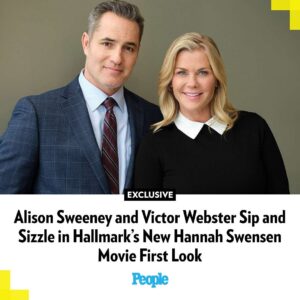 Alison Sweeney Instagram - Alison Sweeney and Victor Webster’s onscreen chemistry is no mystery — but now, they’re making Hallmark mystery movie magic.

The actors, who costarred on Days of Our Lives from 1999-2000 and in Hallmark’s The Wedding Veil movies, are together again in One Bad Apple: A Hannah Swensen Mystery, which PEOPLE can exclusively reveal will premiere on Friday, April 5 on Hallmark Movies & Mysteries (which will be renamed Hallmark Mystery on March 6).

In an exclusive clip, Hannah (Sweeney) and Chad (Webster) run into each other at a bar — and their flirty chemistry is apparent, even as they talk about murder suspects. Underneath Chad’s stern, “That’s hold-back information” dig is an undeniable sizzle.

Read more in our bio link. | 📷: Bettina Strauss/ Hallmark Channel