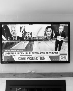 Allison Munn Instagram - Congratulations Madam Vice President-Elect Harris & President-Elect Biden. 💙⁣⁣
⁣⁣
Watching this historic moment with my kids this morning has me emotional with gratitude & relief. We were all gathered around the television, watching decency win in real time. What a great lesson for my kids to experience. ⁣⁣
⁣⁣
And - THE FIRST FEMALE VICE PRESIDENT OF THE UNITED STATES!!!! A Black & South Asian woman!! The impact of this achievement can not be overstated. ⁣
⁣
Congratulations to @kamalaharris and @joebiden.