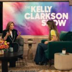 Ally Maki Instagram - Movie games and pregnant life on @kellyclarksonshow TODAY! The best combo. A forever memory that our little baby girl and I got to do the show together in NY! We love you @kellyclarkson 🫶 Tune in!
