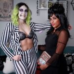 Allysin Kay Instagram - Happy HEX-oween! 👻🎃 Swipe for a jump scare ➡️ Thank you SO MUCH to everyone who joined us last night for our 2nd annual Spooky #HotGirlTwitch! It will never be lost on me that I just got paid to have a Halloween party with my best friend. 🥹 Thank you for being a part of our community 🖤 Thanks to our wonderful chat, you get to see the bikini change 🤩 (and the return of the 5 head 🥴) @marti.belle and I had so much fun hanging out with you all and giving away prizes! Everyone who won something should now have a message from me with the details - We gave away merch packages, a brand new HEX hoodie we don’t even have available for sale yet, free trials to our exclusive content sites, personalized video messages, and also sold some one-of-a-kind 8x10s printed on the spot, and custom painted items (painted by us!) A HUGE thank you to the real MVP: @glassheartmedia for shooting with us all day (more looks to come 👀) including some on stream! The second 8x10 pictured is ONE-OF-A-KIND and will be sold on HIS website shortly, so stay tuned! Whew this post is long AF, 😅 but lastly… go sign up to Marti’s OF because GOT DAYUM 🥵🥵💀💀 (lots of Pumpkin SPICE coming to OF soon - Link in stories & bio) THANK YOUUUUUU!!!!!!!! #TheHEX #Beetlejuice #Lydia #beetlejuicecosplay #lydiacosplay #AllysinKay #Martibelle #halloween2023