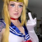 Allysin Kay Instagram - She IS 👏 THE 👏 ONE 👏 If you let your focus blur it looks like I have anime eyes 🥺👉🏼👈🏼 Don’t forget! SPOOKY #HotGirlTwitch is THIS SUNDAY at 6pm Eastern! @marti.belle and I have a couples costume ready to go & we’re giving away a bunch of prizes in the chat! Follow my Twitch now so you’re ready to get weird with us 🎃 Twitch.tv/TheAllysinKay #SailorMoon #SailorMoonCosplay