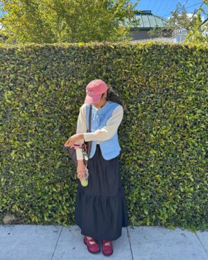 Alyah Chanelle Scott Instagram - me and the quilted vest that i made this weekend 🤧