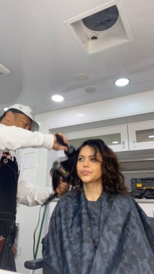 Alyssa Diaz Instagram - Going thru the “works” bts @therookieabc. We talked pickle ball and it’s origins in hair. Used a fun new @solawave on the skin with red light therapy in makeup and solving crime in a yes it’s #velvet @zadigvoltaire blazer.