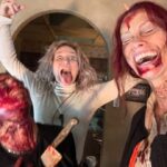 Alyssa Sutherland Instagram – Celebrating our 1 yr anniversary with some never-before-seen BTS! Thanks to all the horror fans out there for all the love ❤️🩸❤️