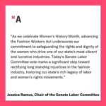 Alyssa Sutherland Instagram - #Repost @modelallianceny ・・・ Happy #WomensHistoryMonth! We’re thrilled that the New York State Senate Labor Committee just passed the #FashionWorkersAct for the third year in a row. Now, the bill can go to the floor for a vote. We’re grateful to our community of fashion workers, advocates, and allies for helping us reach this important milestone, and look forward to working together over the next few months to get the bill over the finish line. @bradhoylman @karinesreyes87 @__jessicaramos__ @govkathyhochul