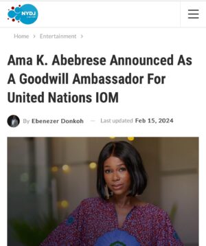 Ama K. Abebrese Instagram - “As a diasporan having lived between Ghana and the UK, I understand why many people choose to migrate. I encourage everyone to do this safely and through the right channels.”

@unmigration @iomghana @kinaatagh