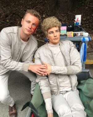 Amalia Holm Bjelke Instagram - ! 🤯Not in my wildest dreams would I have a birthday billboard on Times Square NYC 😂 a relative of mine had to go check on it today and sent me some footage - it was real! Creative madness among the fans of our show ❤️🙏 Yesterday I turned 27 years old and this week will mark the end of shooting @motherlandtv final and third season. First picture is three years old, from filming s1 and I can’t help but reflect on turning 27 so close to our show ending. It’s like we are graduating! 😬🤠 I was 23 when we did the pilot episode and I’m now 27 as we finish this journey that has brought me more than I can put words to (but here are some random photos of some precious friends it brought me). This job/show/journey/character has had enormous impact on my life. I’m so glad it has resonated with many of you and because of that it’ll live on much longer. But! I think the third season of the show   of my life (years 1-15,years 15-27, years 27-TBA) will be great. After yet another round of 6 months of shooting I’m excited to go home to Stockholm even though I’ll miss the shit out of this city/life as soon as I land. Crossing my fingers I’ll have good reason to return later on! Diary note done; Thank you for all the birthday wishes!!! ❤️🌷❤️