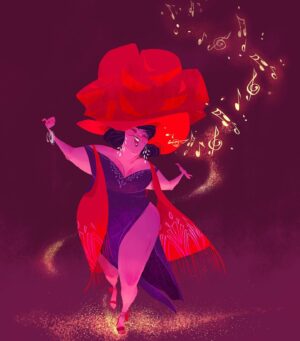 Amanda Jolly Instagram - [SWIPE!] Sing that song in your heart! .
. 
Diving back into the swing of things.  Starting my new job on Monday, so getting my hand in shape again seemed... smart. Haha.  Also, I’ve been fixating on the Red Hat ladies, and was big time inspired to do this one. .
.
#characterdesign #animation #illustration #digitalart #redhatsociety #redhatladies #visualdevelopment #amandajolly