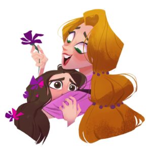 Amanda Jolly Instagram - “Oh, and I PROMISE you’re going to have the most fun!  There’s so much out there to see and do, and I know change can feel sad sometimes, but it only means you have the chance to go out and find your next dream!  Also-“.
.
Today is my last day at Disney TVA, and it is HARD. When I started here, I was so happy I basically thought I’d never leave.  But the strange thing about this industry, and my relationship with it, is that new and inspiring projects come up, and this heart of mine follows the lead.  I’m following it out of Disney for now, but I can’t believe forever. .
My next thing is exciting and great.  I can’t wait to see what I learn and do.  But I needed my girl here to help me, because I’m the most change averse ever. Also, I love her and she knows best.  It has been the pride of my life feeling like I got to give some of Rapunzel to the world. Forever my princess..
. 
I’ll update soon.  Thank you for everything, Disney and Tangled. I love you always. .
.
#animation #tangledtheseries #rapunzelstangledadventure #characterdesign #illustration #visualdevelopment #digitalart #amandajollylines