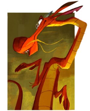Amanda Jolly Instagram - 5. MUSHU || I love this movie.  I love this little dragon.  His baby is all grown up and making #sixfanarts (thanks @tombancroft1 for this boy :) ). . . 
#animation #characterdesign #mushu #mulan #disney #illustration #conceptart #visualdevelopment #digitalart #amandajolly