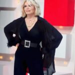 Amanda Lear Instagram - Today on french television dressed in Chiara Boni and seethrough feathered shirt Pinko #drucker #vivementdimanche #chiaraboni #pinko #france3 #