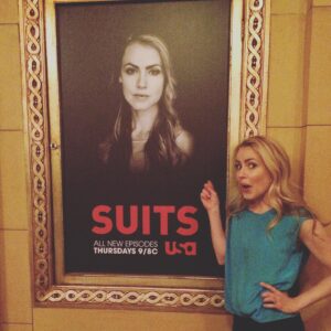 Amanda Schull Instagram - This first photo is from my first scene ever on #Suits. Holy cow was I excited. 
Tonight is the final episode of 9 seasons of brilliant television. What an honor to be part of this family. Here is a little stroll down #suitsville lane with some pretty swell humans. 
More to come. @suits_usa