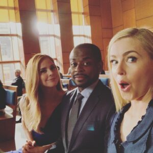 Amanda Schull Instagram - This first photo is from my first scene ever on #Suits. Holy cow was I excited. 
Tonight is the final episode of 9 seasons of brilliant television. What an honor to be part of this family. Here is a little stroll down #suitsville lane with some pretty swell humans. 
More to come. @suits_usa