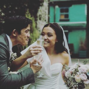 Amber Rose Revah Instagram - Congratulations  to 2 of my best mates in this world!! 🦸🦸‍♀️ 💯💛 a lifetime of happiness and adventure for @chrispchung & @francesmayli . 2 supremely wonderful and talented individuals, can't wait to see what the future brings for you both.  LOVE YOU GUYS