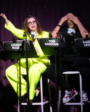 Amber Tamblyn Instagram - Sandoval did Ariana Madix so wrong but I did her so right in last night’s epic live reading of the infamous season finale of Vanderpump Rules for Andy Cohen’s Radio Andy. We had a damn blast recreating this emotional rollercoaster of an episode and what a wildly talented cast including Cheyenne Jackson who was just so crazy good as Tom Sandoval. As always @bravoandy, thank you for having me, you always know how to get the best people together in the room.

Ariana: these revenge tits are for you. 💛💛

The Vanderpump Live Reading airs on Jan 26 at 10am ET on sirius XM’s @radioandyinsta 

Thank you @noamgalai for capturing these moments!