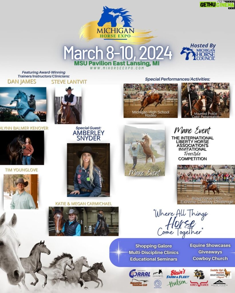 Amberley Snyder Instagram - 🎤 Some upcoming SPEAKING &/or CLINIC EVENTS 🙌🏻 Contact hosts on flyers or look up events for more information in your area!! States include: FL, NC, MI, WI, KY, CO, GA #amberleysnyder #walkriderodeo