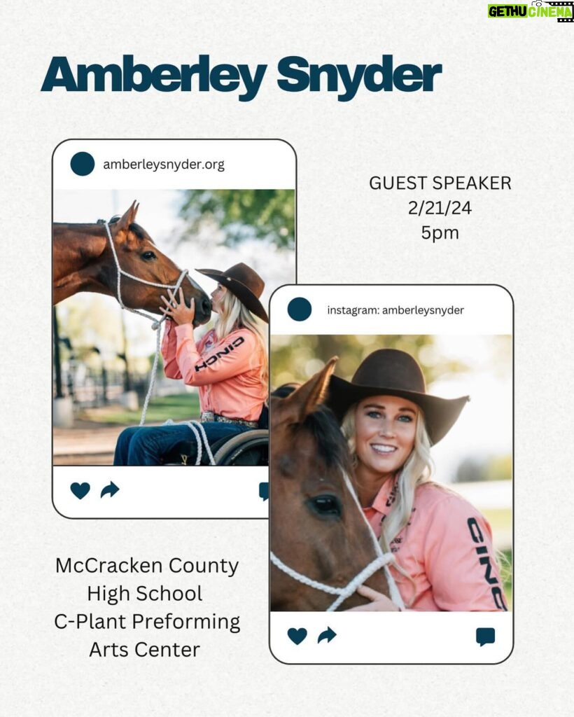 Amberley Snyder Instagram - 🎤 Some upcoming SPEAKING &/or CLINIC EVENTS 🙌🏻 Contact hosts on flyers or look up events for more information in your area!! States include: FL, NC, MI, WI, KY, CO, GA #amberleysnyder #walkriderodeo