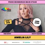 Amelia Lily Instagram - EDINBURGH PRIDE LETS GO!! 22nd June, see you all there 🩷🌈 @prideedinburgh