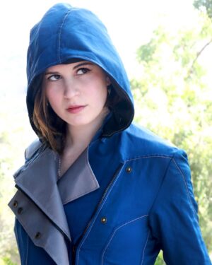 Amelia Rose Blaire Instagram - Feeling super slick in this epic @volantedesign #SuperHeroStreetwear jacket 👊 Thank you #VolanteDesign ! Check out more of their amazing designs at tinyurl.com/volantejacket .
📸  by @BryanDechart .
.
.
#ameliaroseblaire #bryandechart #dechartgames #connorarmy #superhero #games #gamergirl