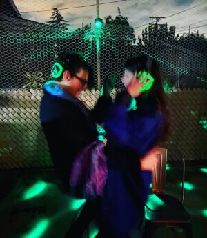 Amelia Rose Blaire Instagram - 🎊 Silent disco dancing into the new year with my love. Wishing each & everyone of you a marvelous year filled with playfulness, good people, laughter and love. I’m so grateful for you
.
.
.
#DechartGames #celebrate #newyear #wish