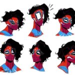 Ami Thompson Instagram - Pavitr Prabhakar design I did for #acrossthespiderverse I really enjoyed working on his unmasked facial design and mask design for this character!