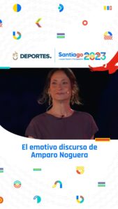 Amparo Noguera Instagram - “Somos un todo”❤️ Durante la inauguración, la actriz Amparo Noguera entregó un emotivo discurso sobre nuestra tierra👏🇨🇱 #STGO2023EnCHV 🏃