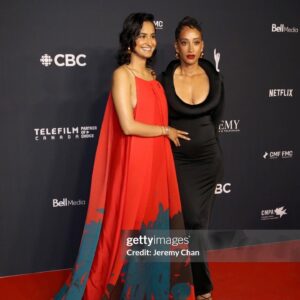 Amrit Kaur Instagram - A post too late, but one with all of my favourite people celebrating the night.

HMU: @summerogrady 
Stylist: @muihai 
Dress: @payalkhandwala 
Photo by: @georgepimentel1 

Other important mentions:

2: mom
3: my peeps
4: the girlfriend 💞
5: my Banana that identifies as a Watermelon
6: joy
7: Kat, sorry God, the savior ❤️