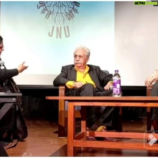 Amrita Chattopadhyay Instagram - And this is how Life Rewards you.. When Naseeruddin Shah, my co actor in two of my films, here, talks about his experience of our film "A Holy Conspiracy", and praises my work!!! 😍😇🙏 Snippet from the wonderful conversation between Naseeruddin Shah and Director Saibal Mitra on our film "A Holy Conspiracy", at #JNU, Delhi, couple of weeks back.. Please find the whole conversation at JNU's YouTube channel and give it a listen. In the meantime, let me listen to this on loop and Dance a little 🥰😁 #aholyconspiracy #actorslife #naseeruddinshah #saibalmitra #amritachattopadhyay
