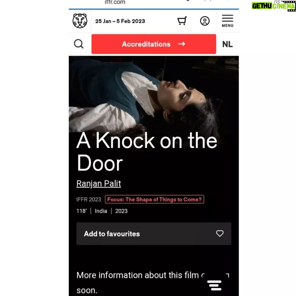 Amrita Chattopadhyay Instagram - Here's how the official website of @iffr is looking right now!!! 😀 Honoured and Super stoked! #AKnockontheDoor #Iffr #internationalfilmfestivalrotterdam #amritachattopadhyay