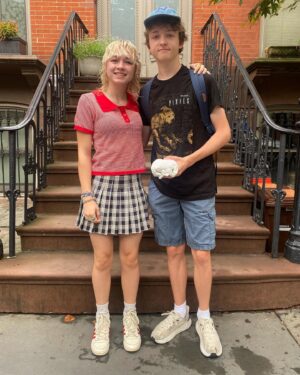 Amy Carlson Instagram - If I don’t post does it means it isn’t happening? #firstdayofschool @lylaforest @nigelbungler SENIOR!!! 9th and 12th grades. Oh what a year ahead. Hat on 9th grader Nigel by @minikikiipad 💕